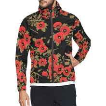 Load image into Gallery viewer, Poppies of War - Hooded Windbreaker/Rain Jacket