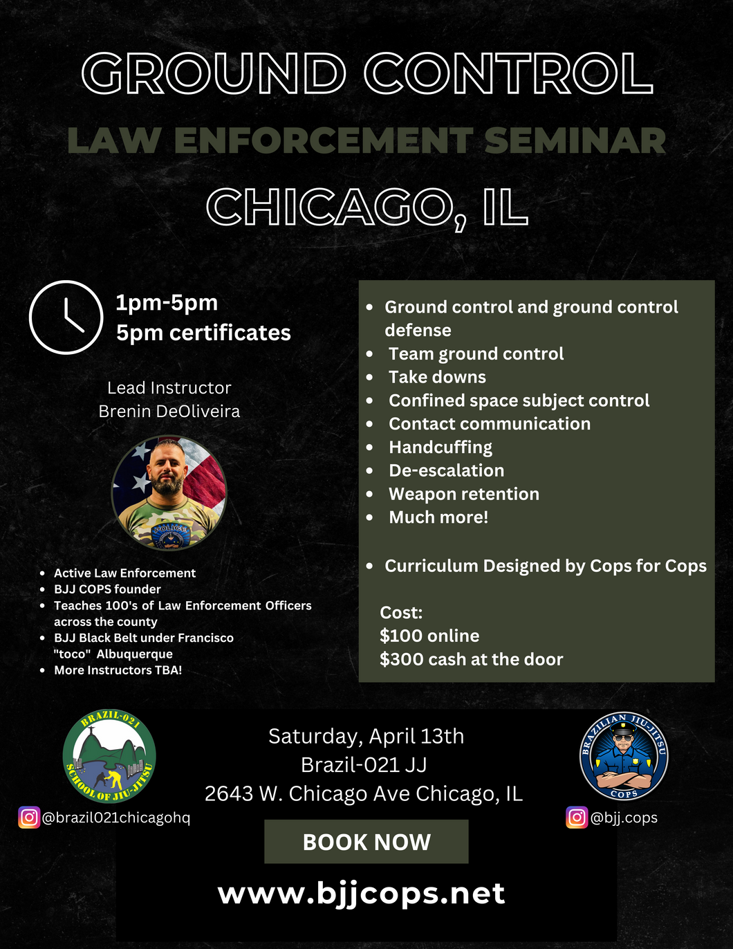 Combatives Defensive Tactics Public Safety Seminar - April 13th, 2024 - Chicago, IL