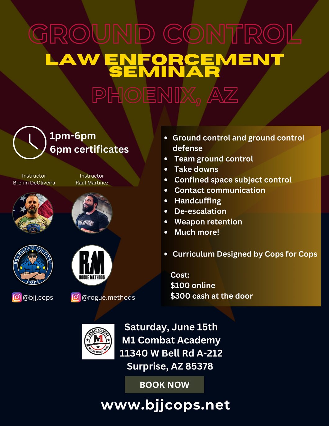 Combatives Defensive Tactics Law Enforcement Course - June 15th, 2024 - Phoenix, AZ