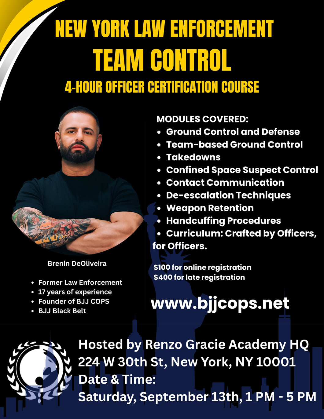 New York | Team Control Officer Certification – Saturday, September 13 | NY, NY