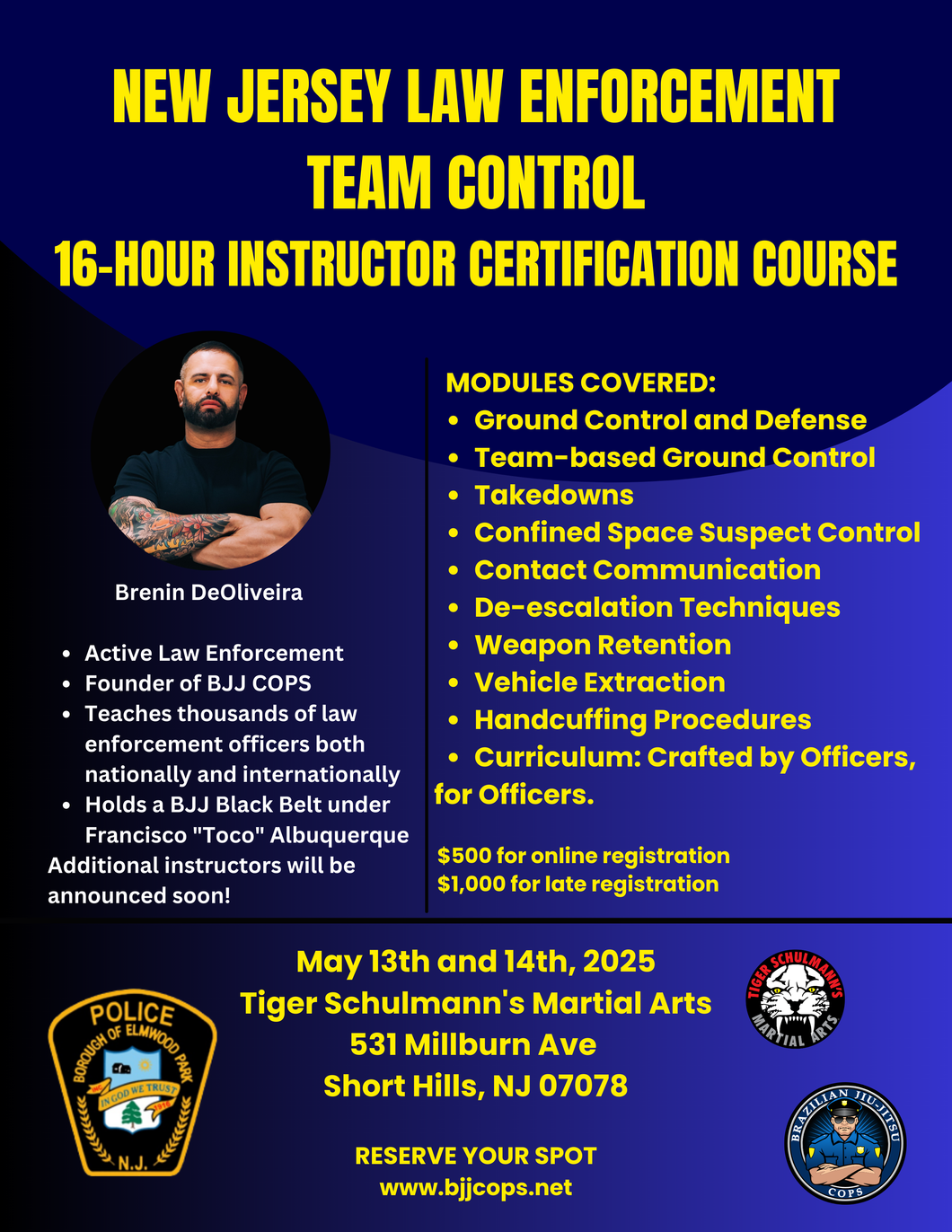 New Jersey Instructor Certification course - May 13 and 14, 2025